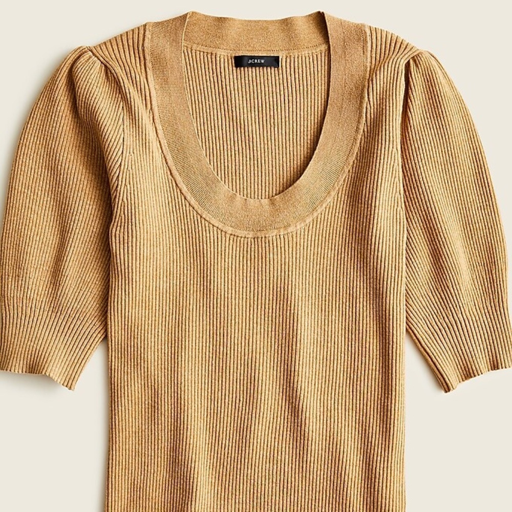 JCREW Puff-sleeve silk-blend sweater